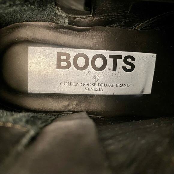 Golden Goose Deluxe Viand Leather Ankle Boots Black 37 Exposed Zip Closure - Picture 6 of 9